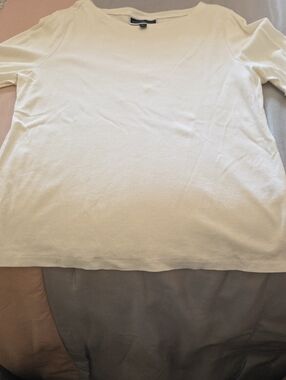 Karen Scott White Crewneck Knit Tee